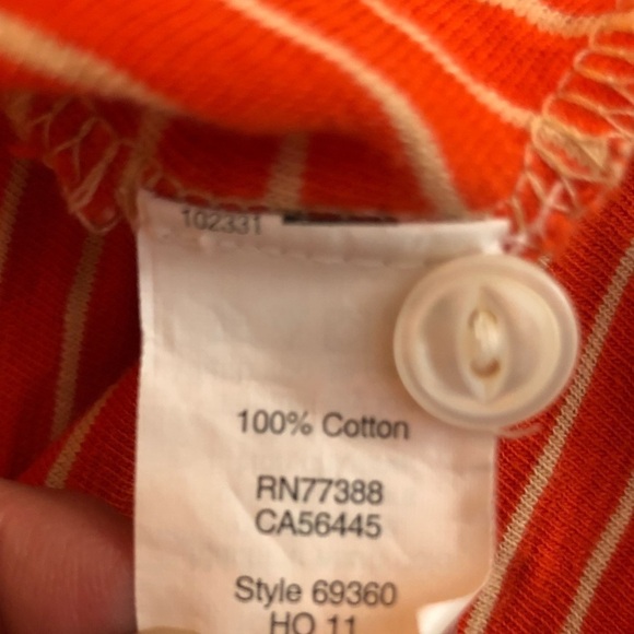 J Crew tangerine orange and white striped top - Picture 11 of 11
